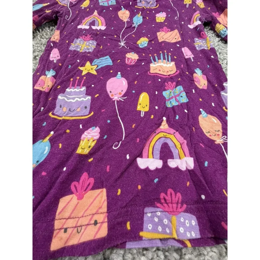 Little Sleepies Kids Purple Birthday Print Long-Sleeve Pajama Set 3T